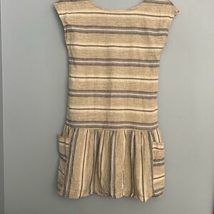 Patagonia Kids Lg Dress Tarkine Stripe Marrow Grey Organic Cotton